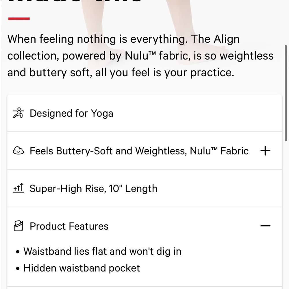 Lululemon align shorts 10” - Picture 2 of 6
